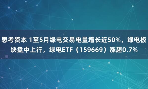 思考资本 1至5月绿电交易电量增长近50%，绿电板块盘中上行，绿电ETF（159669）涨超0.7%
