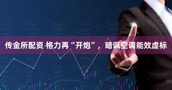 传金所配资 格力再“开炮”，暗讽空调能效虚标